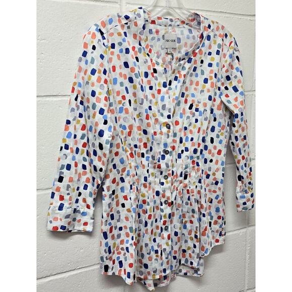 Nic + Zoe Seaglass Button Front Shirt Women's XS Multi Colar 3/4 Sleeve $148 - Picture 3 of 8